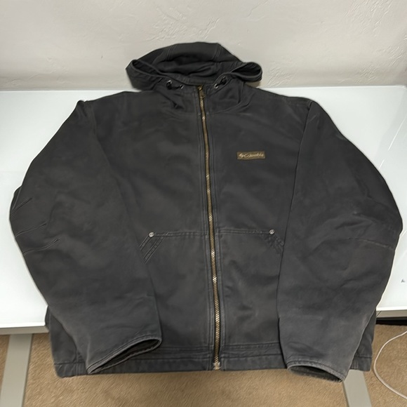 Columbia men’s fleece lined charcoal canvas jacket L - Picture 3 of 14